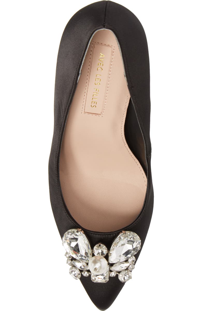 Avec Les Filles Chiara Embellished Pointy Toe Pump, Alternate, color,