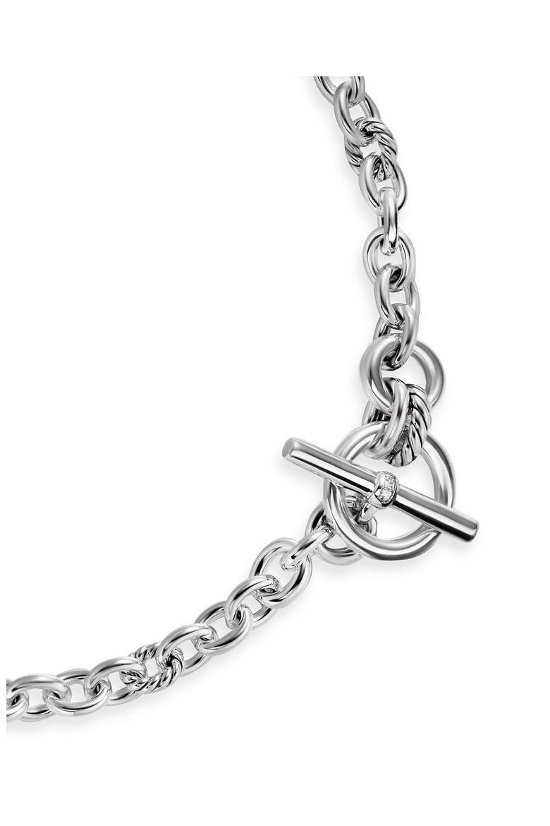 DY Mercer® Toggle Chain Necklace in Sterling Silver with Diamonds, 8mm, Alternate, color, DIAMOND/ SILVER
