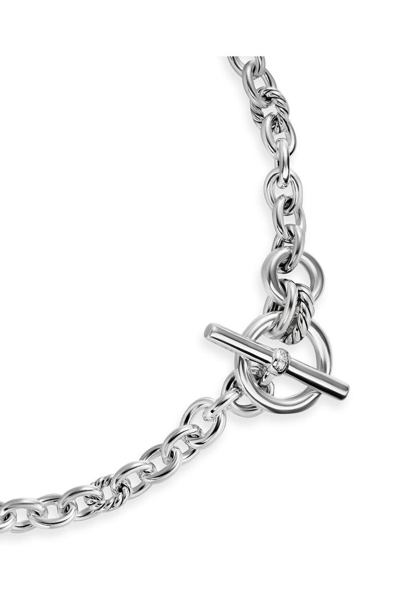 David Yurman DY Mercer<sup>®</sup> Toggle Chain Necklace in Sterling Silver with Diamonds, 8mm, Alternate, color, Diamond/ Silver