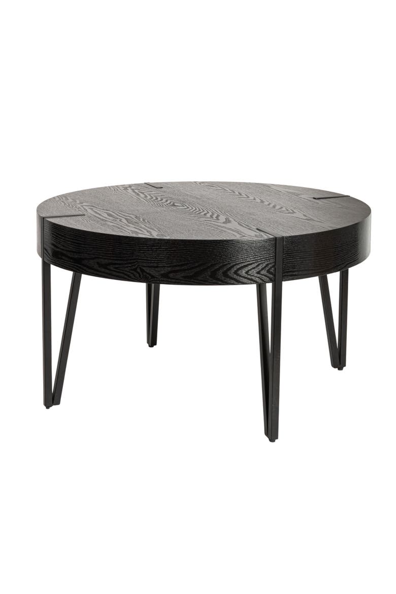 Astoria Round Coffee Table with Hairpin Legs, Main, color, Black
