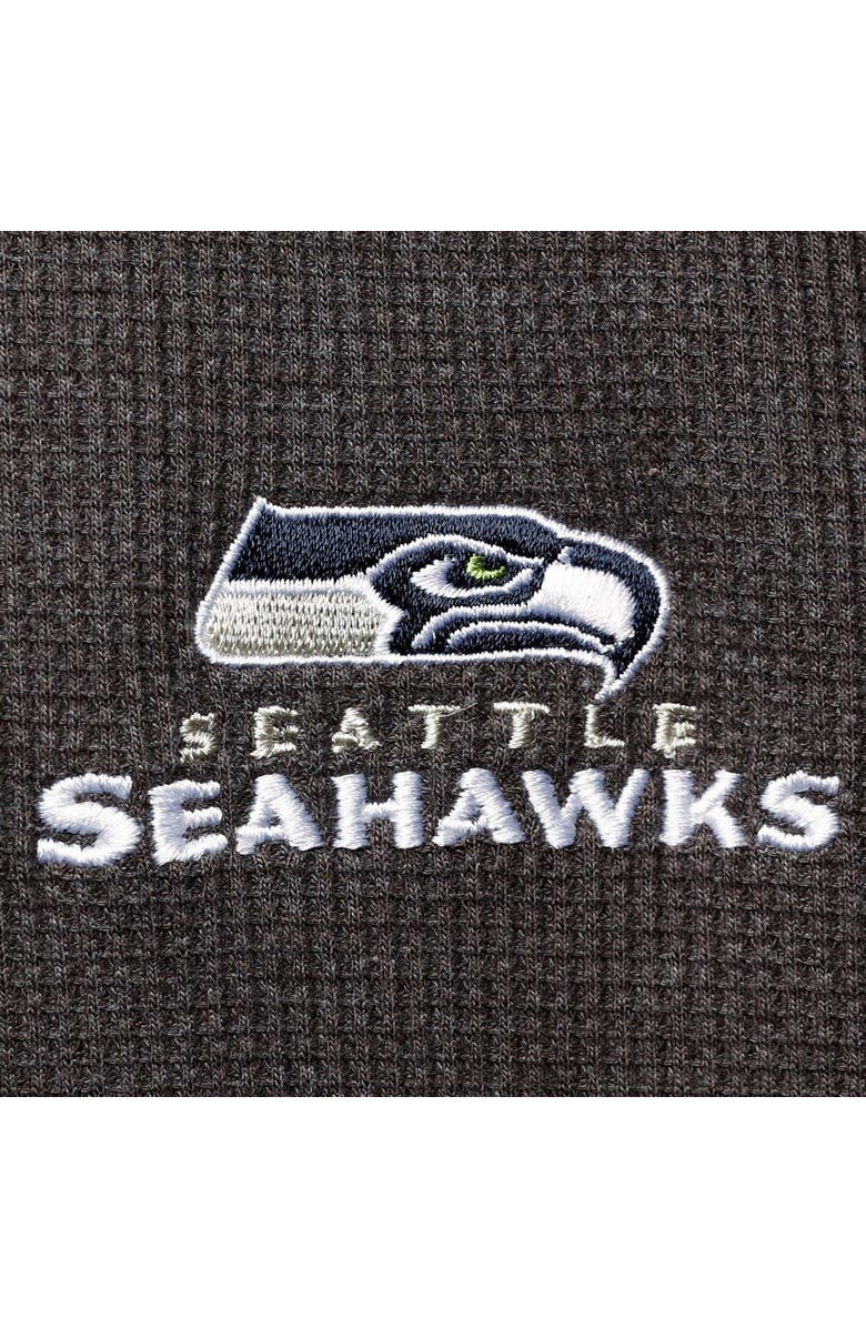 DUNBROOKE Men's Dunbrooke Heathered Gray Seattle Seahawks Logo Maverick Thermal Henley Long Sleeve T-Shirt, Alternate, color, Heather Gray