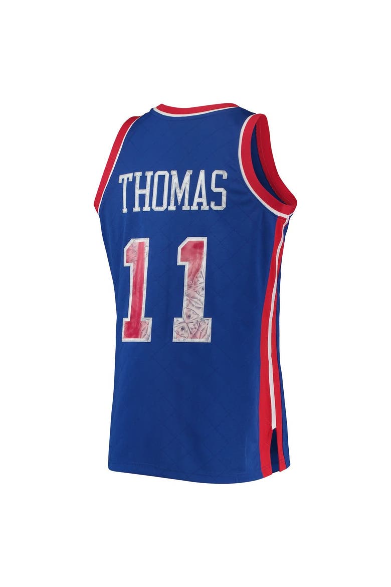 Men's Mitchell & Ness Isiah Thomas Blue Detroit Pistons 1988/89 Hardwood Classics NBA 75th Anniversary Diamond Swingman Jersey, Alternate, color, Blue