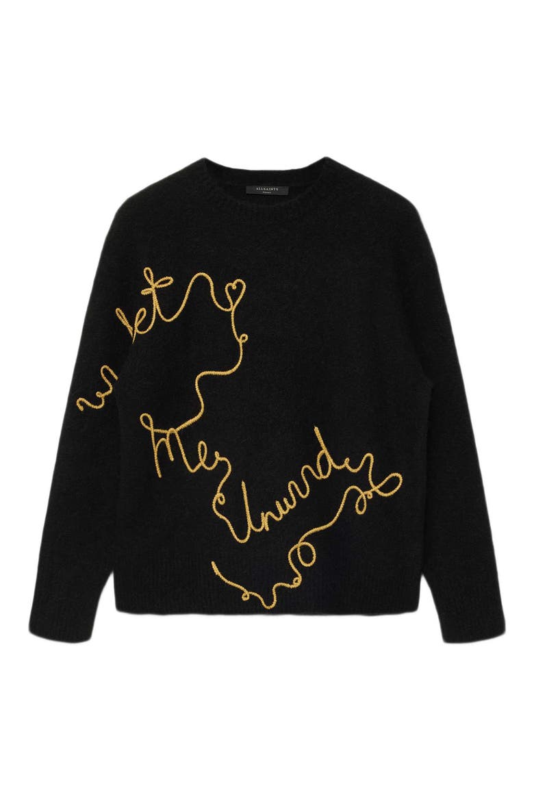 Unwind Jumper Crewneck Sweater, Alternate, color, BLACK