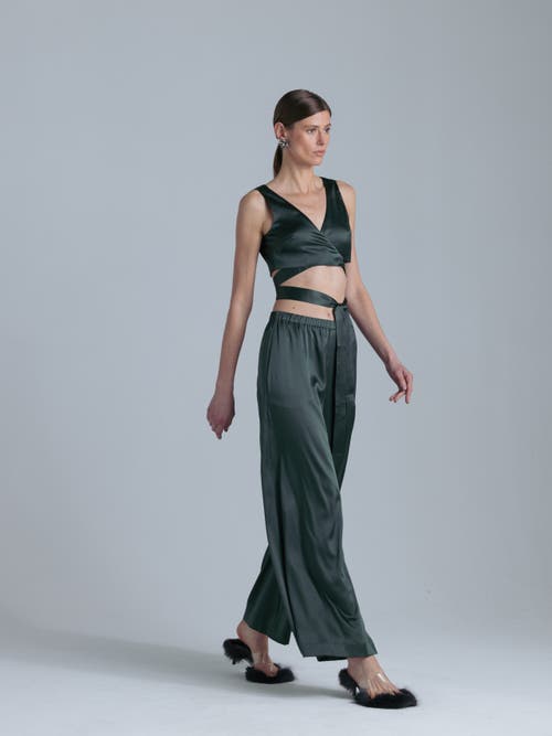 Alas Silk Palazzo Pants In Gray