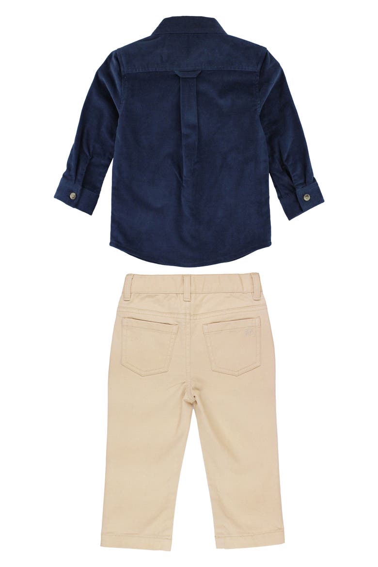 Kids' Corduroy Button-Down Shirt & Chino Pants, Alternate, color, NAVY