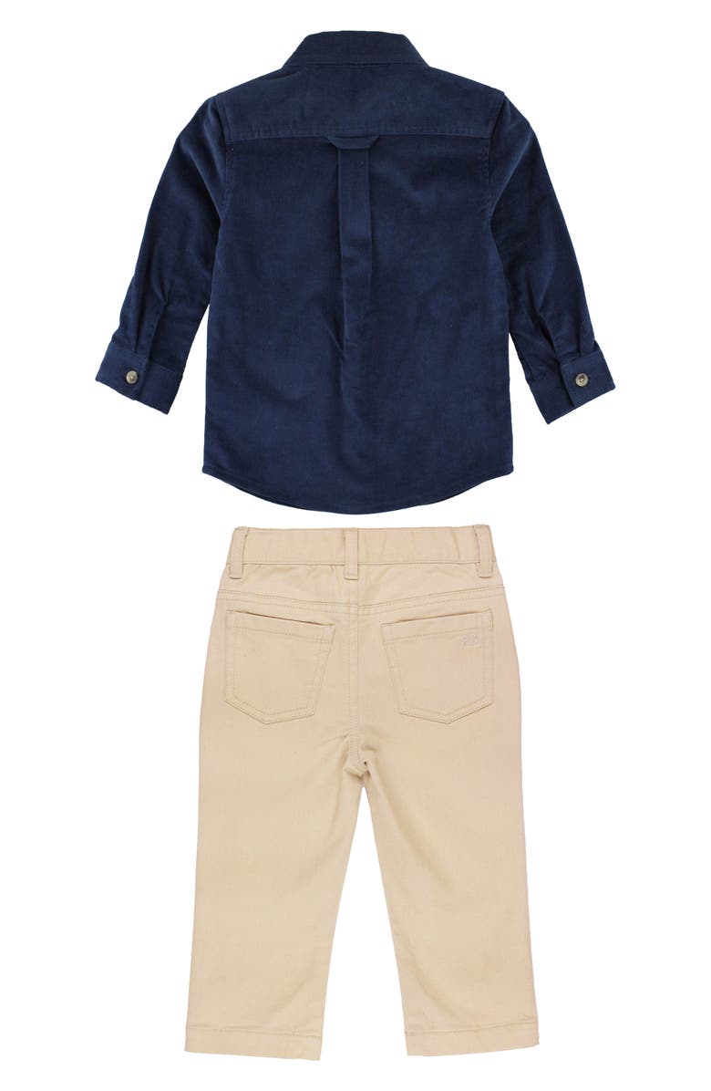 RuggedButts Kids' Corduroy Button-Down Shirt & Chino Pants, Alternate, color, Navy