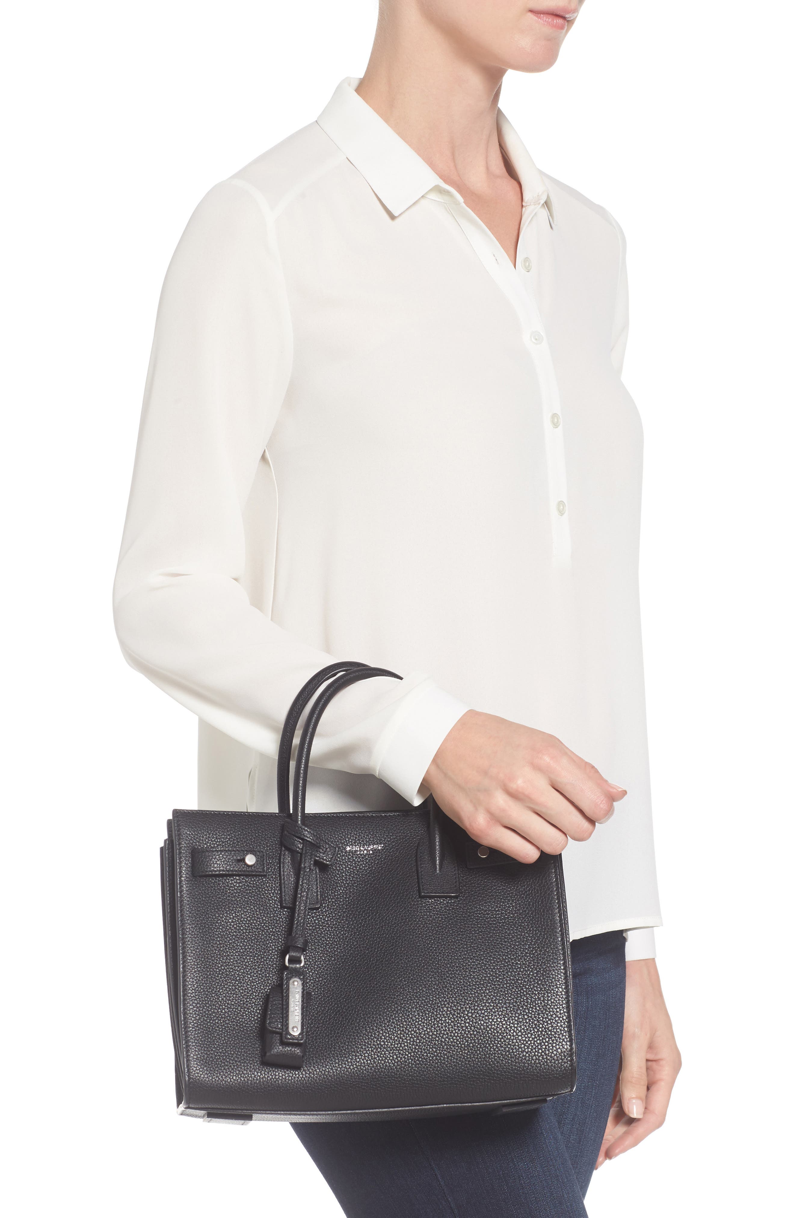 Saint Laurent Baby Sac de Jour Leather Tote, Alternate, color, 