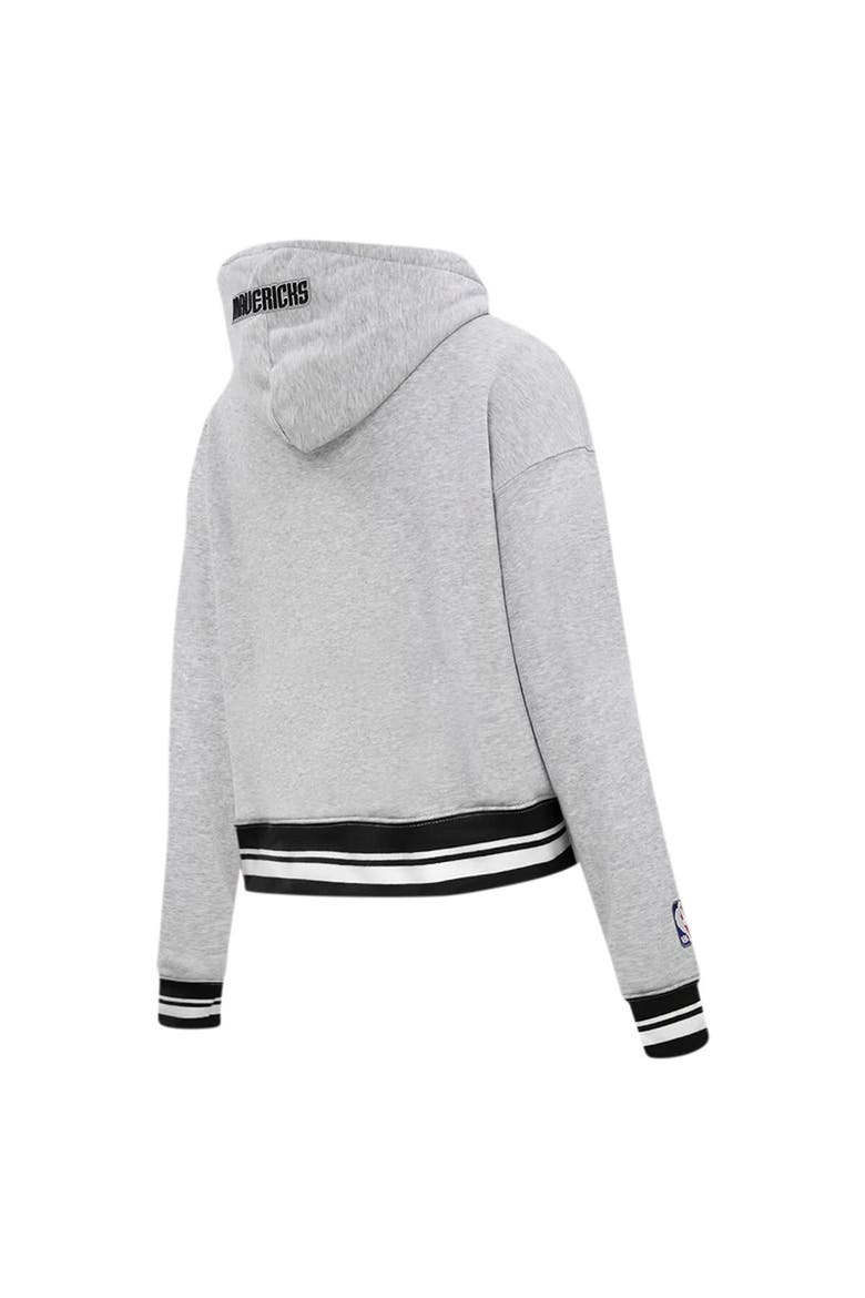 Women's Pro Standard Heather Gray Dallas Mavericks Script Tail Cropped Pullover Hoodie, Alternate, color, Heather Gray