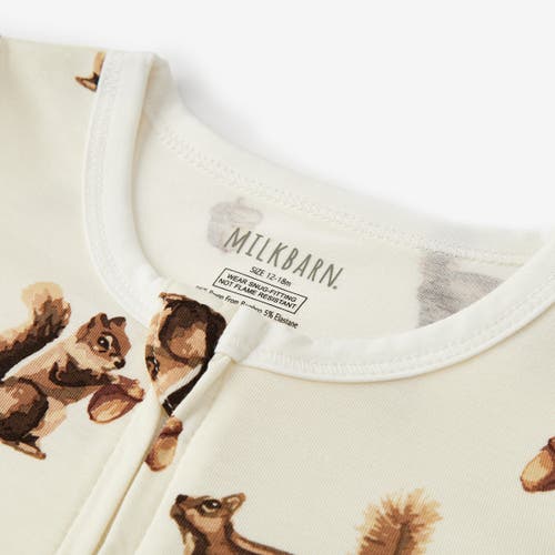 Milkbarn Luxe Stretch Zipper Footed Romper In Neutral
