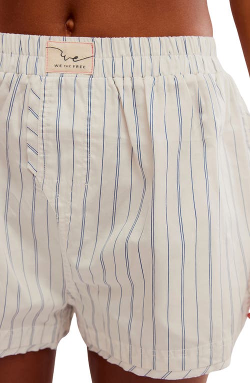 Free People Day To Day Stripe Boxer Shorts In White