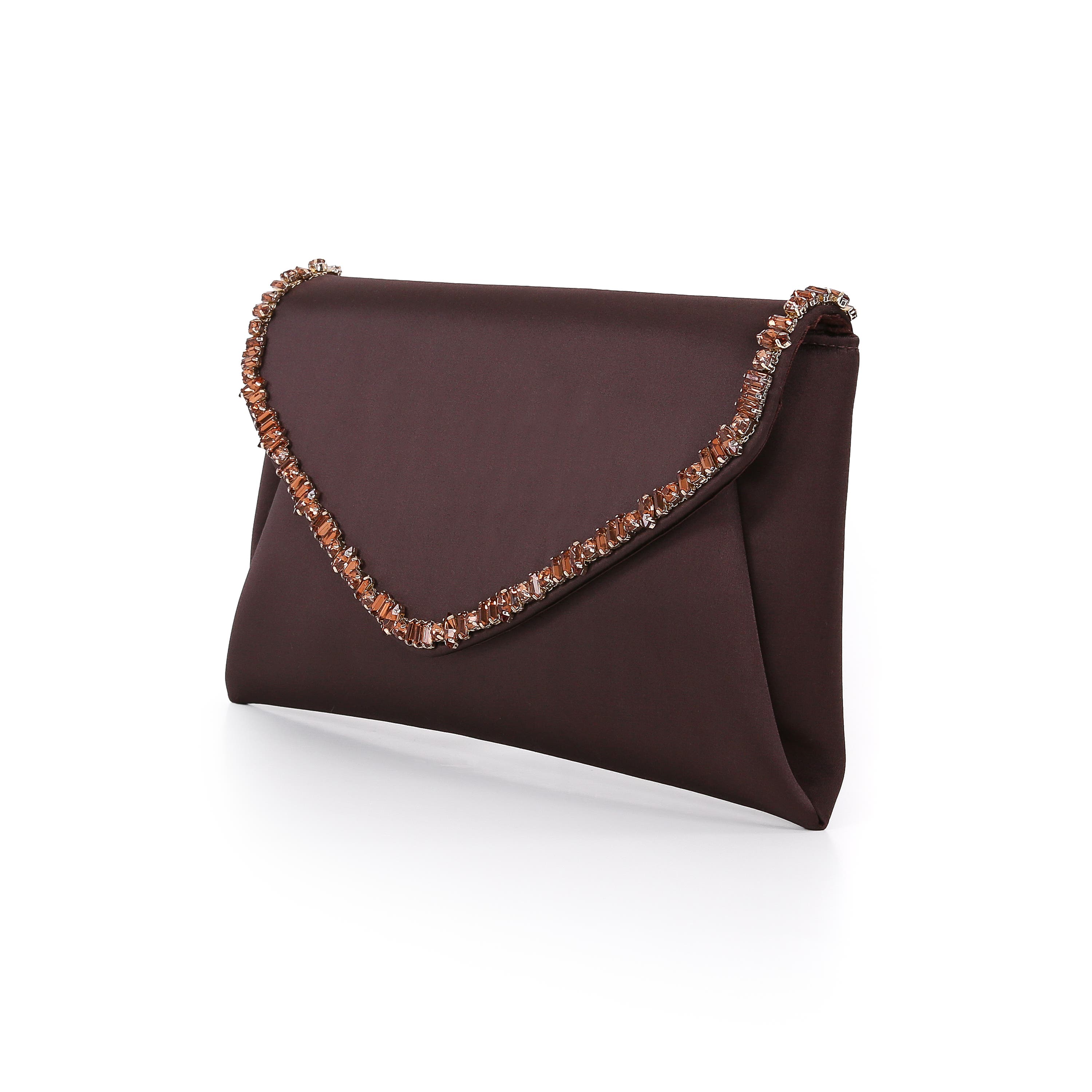 Mika Mix Crystal Neckline Envelope, Alternate, color, Brown