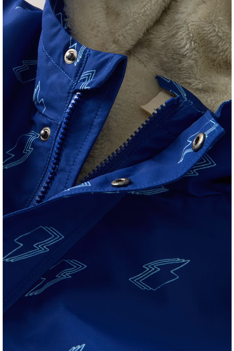 Kids' Fleece Lined Hooded Jacket, Alternate, color, BLUE BEAUCOUP BOLTS