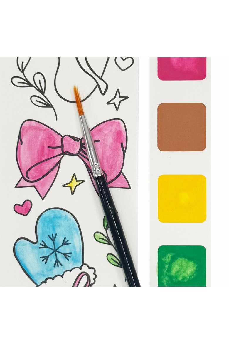 Watercolor Bookmark Pad, Hot Cocoa, 8 Christmas Designs, Alternate, color, Multicolored