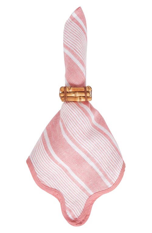 Juliska Cabana Set Of 4 Napkins In Coral