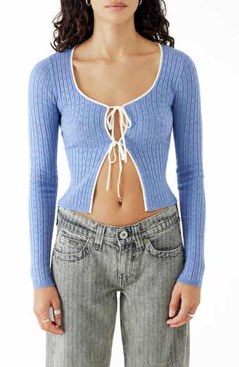 Pointelle Tie Front Cardigan