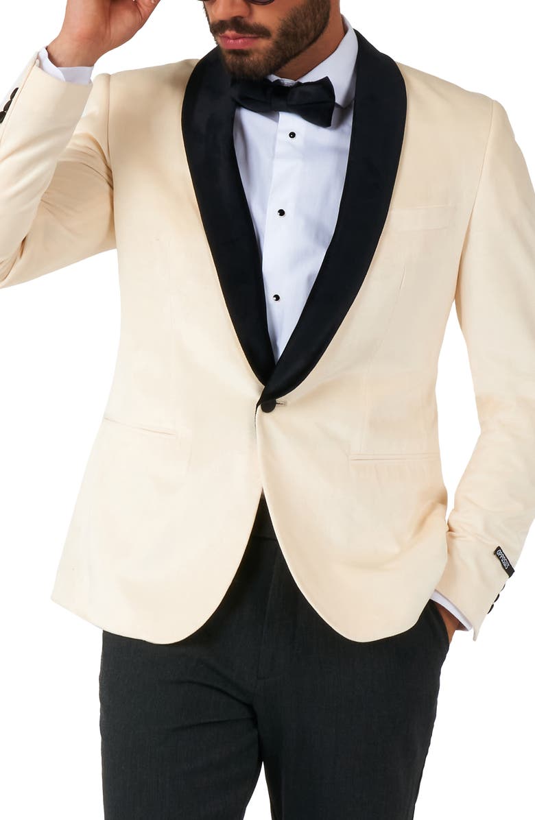 OppoSuits Ivory Champaigne Dinner Jacket, Main, color, White