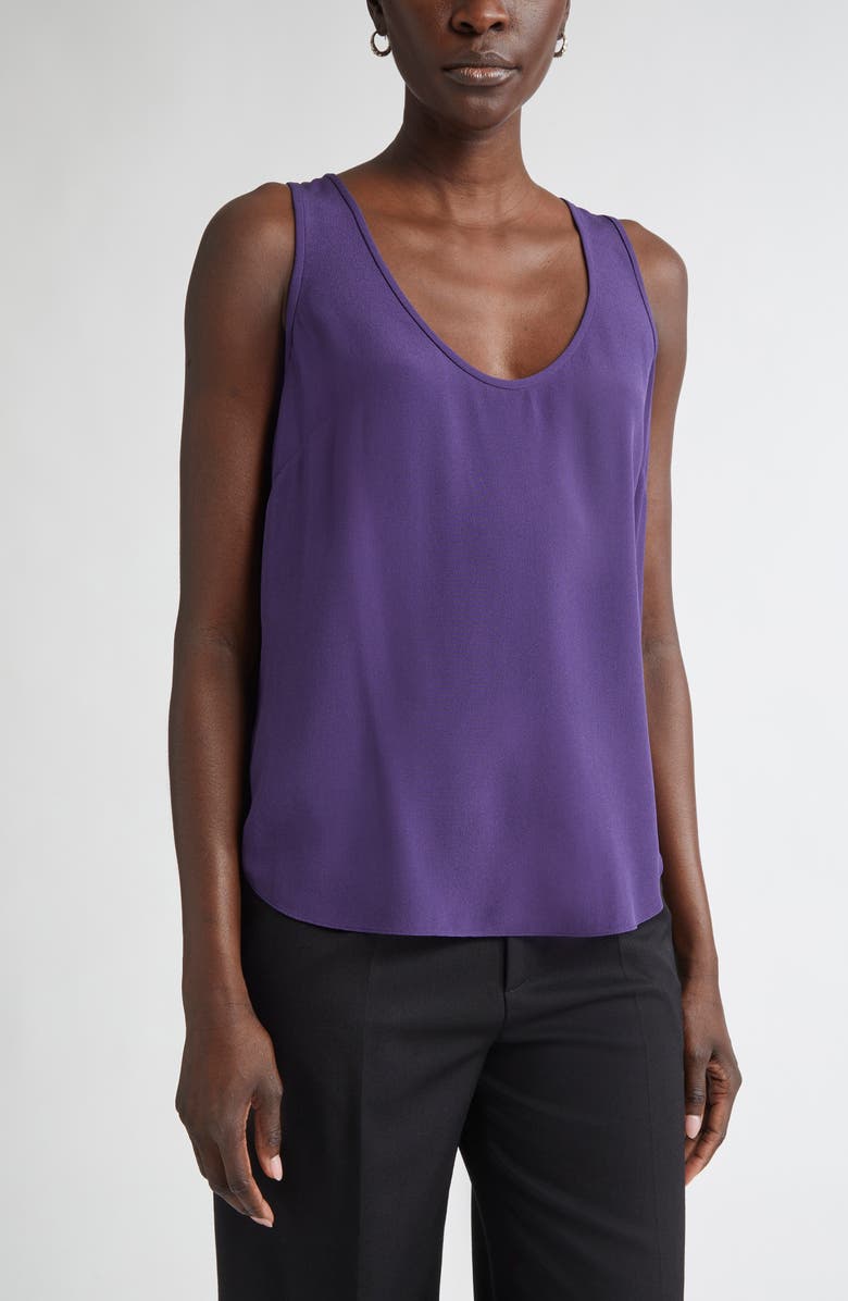 ST. JOHN Silk Crepe Shell, Alternate, color, Deep Purple