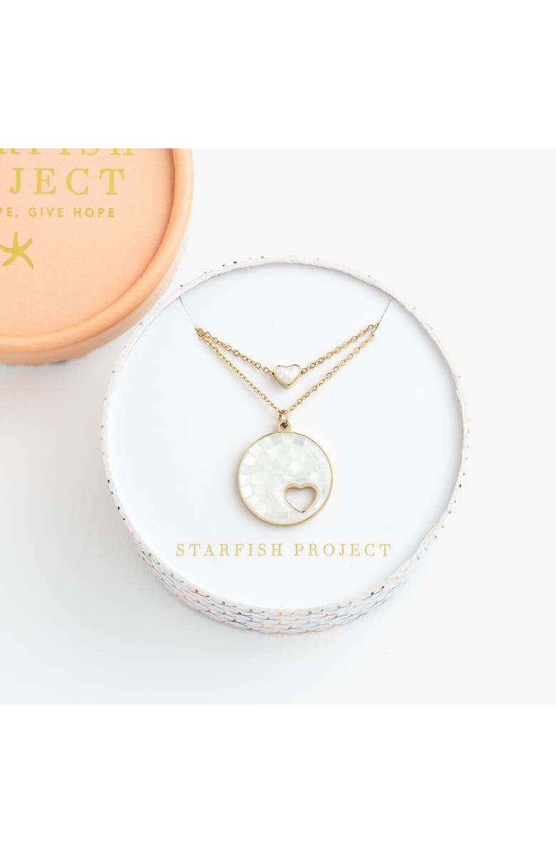 Starfish Project Journey Together Necklace Set in Mother of Pearl, Alternate, color, White
