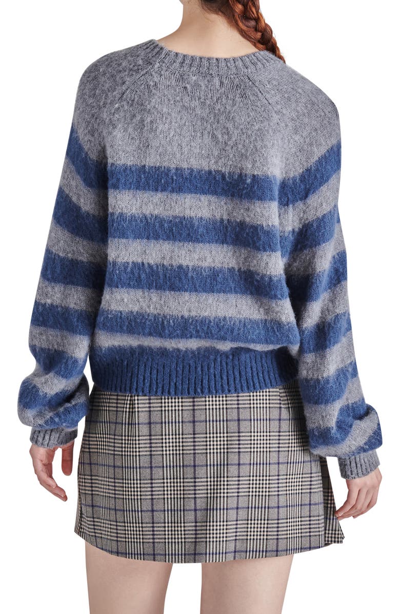 Steve Madden Lyon Stripe Oversize Sweater, Alternate, color, Navy