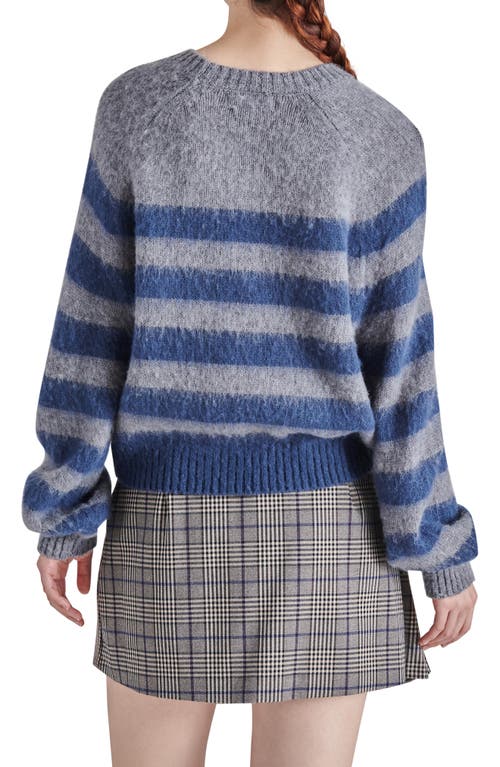 Steve Madden Lyon Stripe Oversize Sweater In Blue