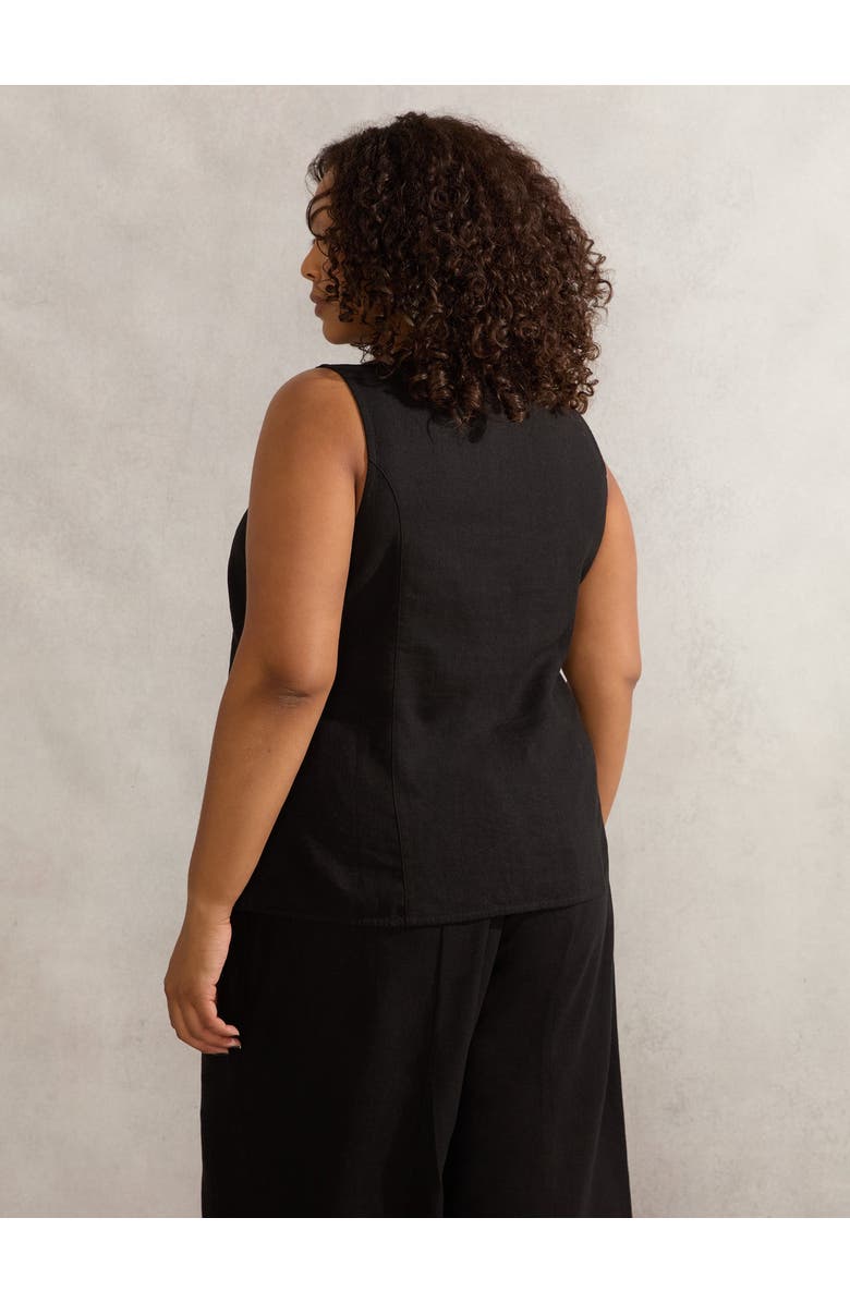 Live Unlimited Linen Waistcoat, Alternate, color, Black