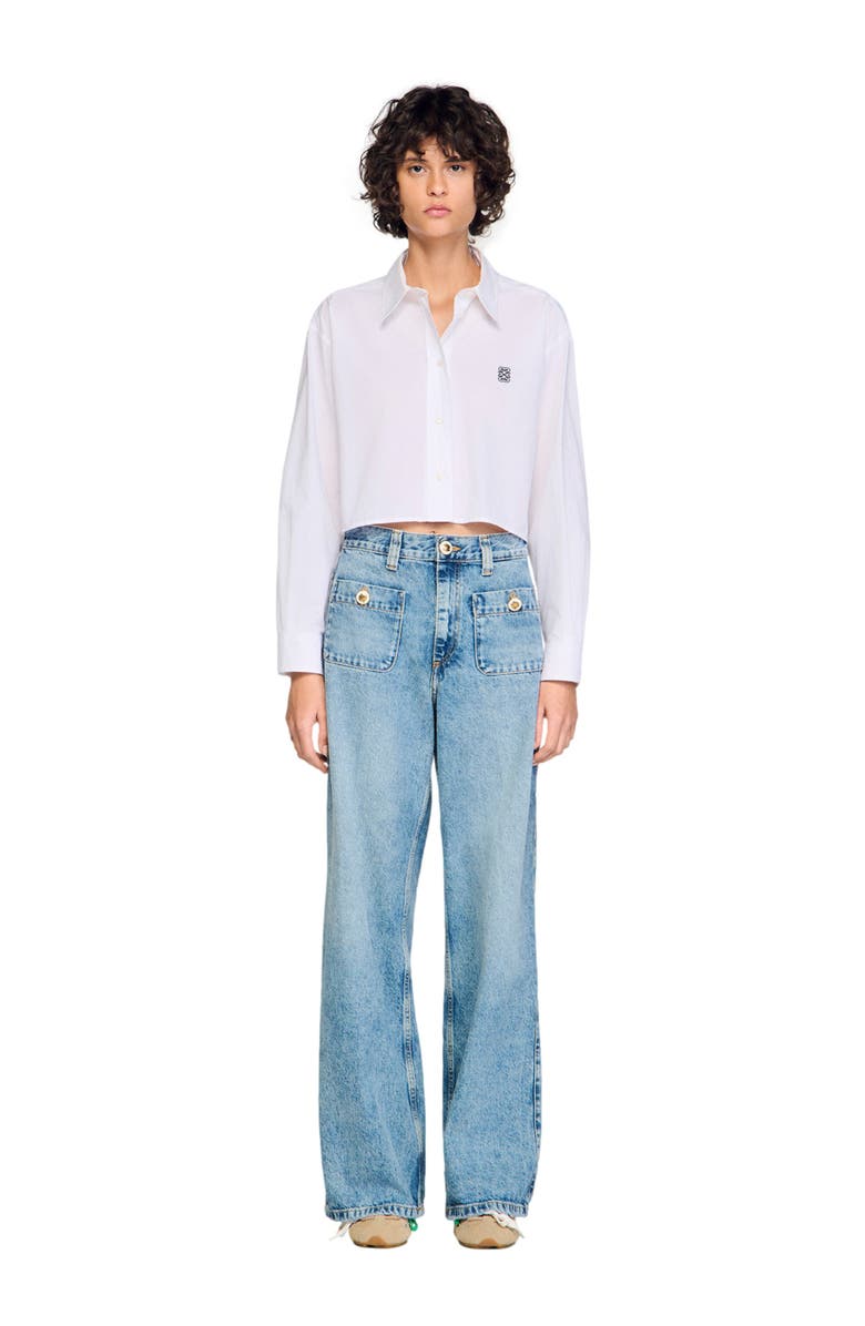 SANDRO Faded jeans, Alternate, color, Blue Jean