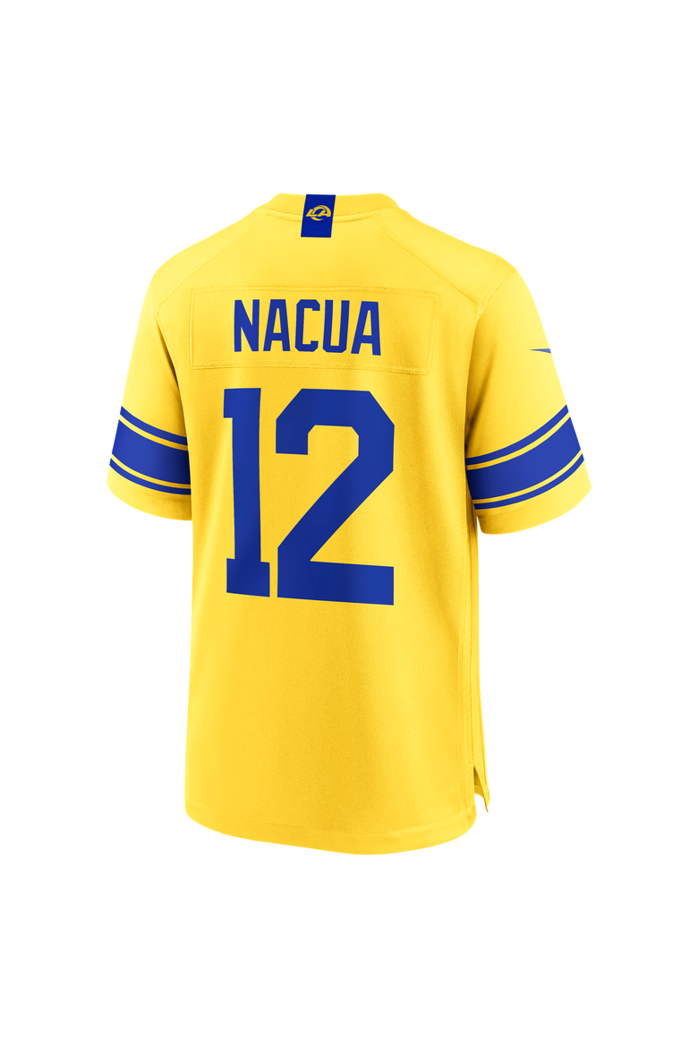 Men's Nike Puka Nacua Los Angeles Rams Classic Sol Game Jersey, Alternate, color, Gold