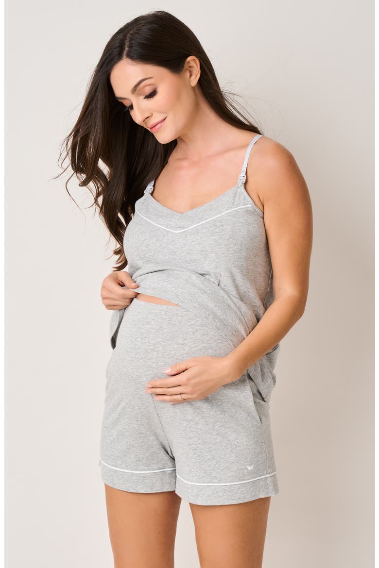 3-Piece Cotton Maternity Set, Alternate, color, HEATHER GREY