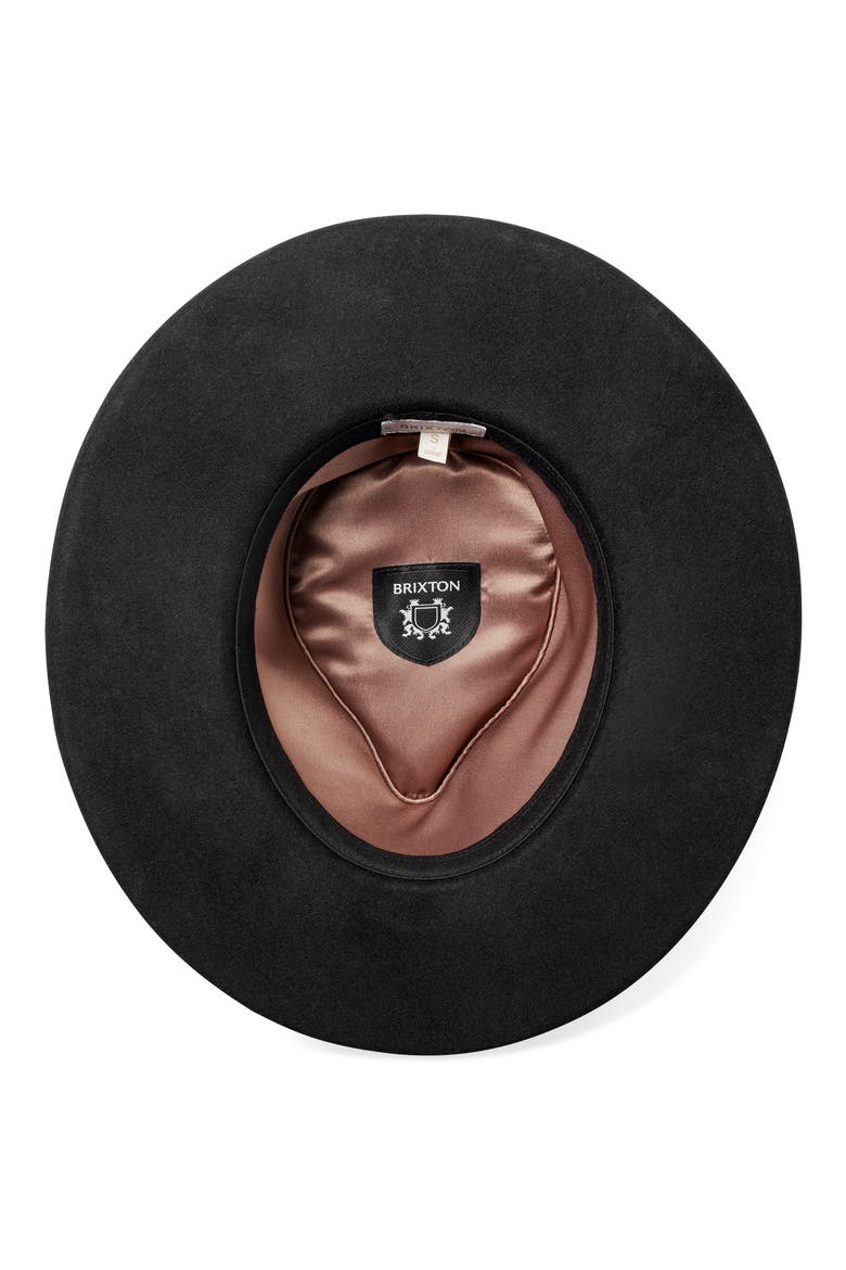 Victoria Felted Wool Fedora, Alternate, color, BLACK/ BLACK SATIN