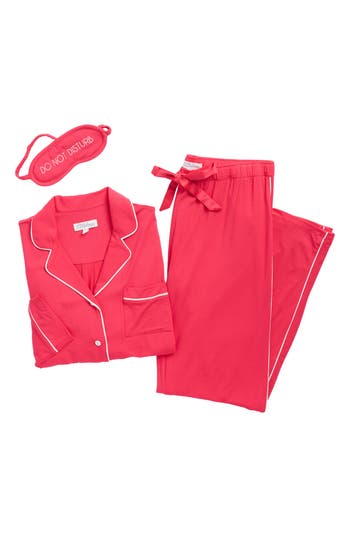 Pj Salvage Day Dreams Pajamas & Eye Mask Set In Red