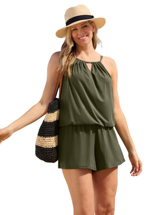High-Neck Swim Romper (Plus)
