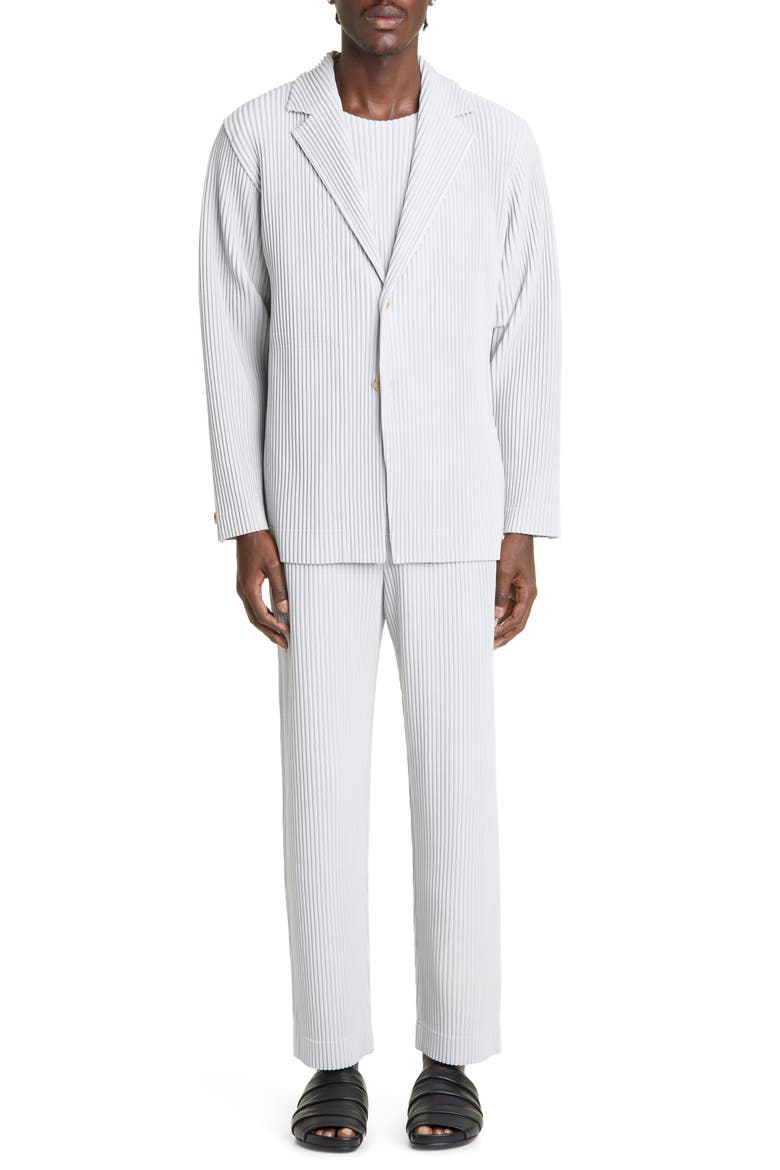 Men's Basics Pleated Blazer, Alternate, color, LIGHT GRAY