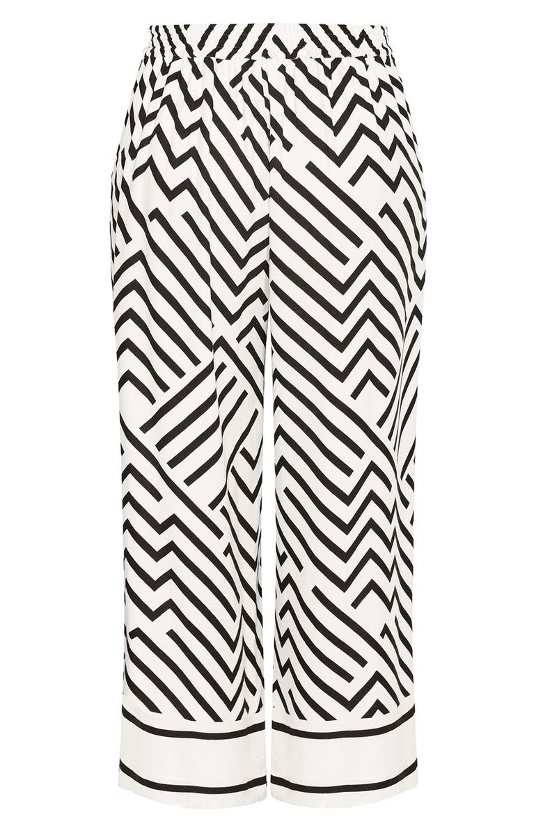 City Chic Linear Wide Leg Pants, Alternate, color, 