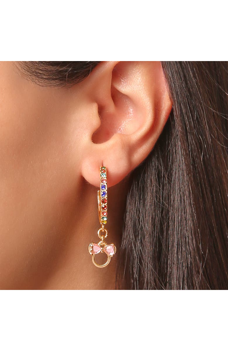 Disney Minnie Mouse Gold-Tone Hoop Earrings, Alternate, color, Gold