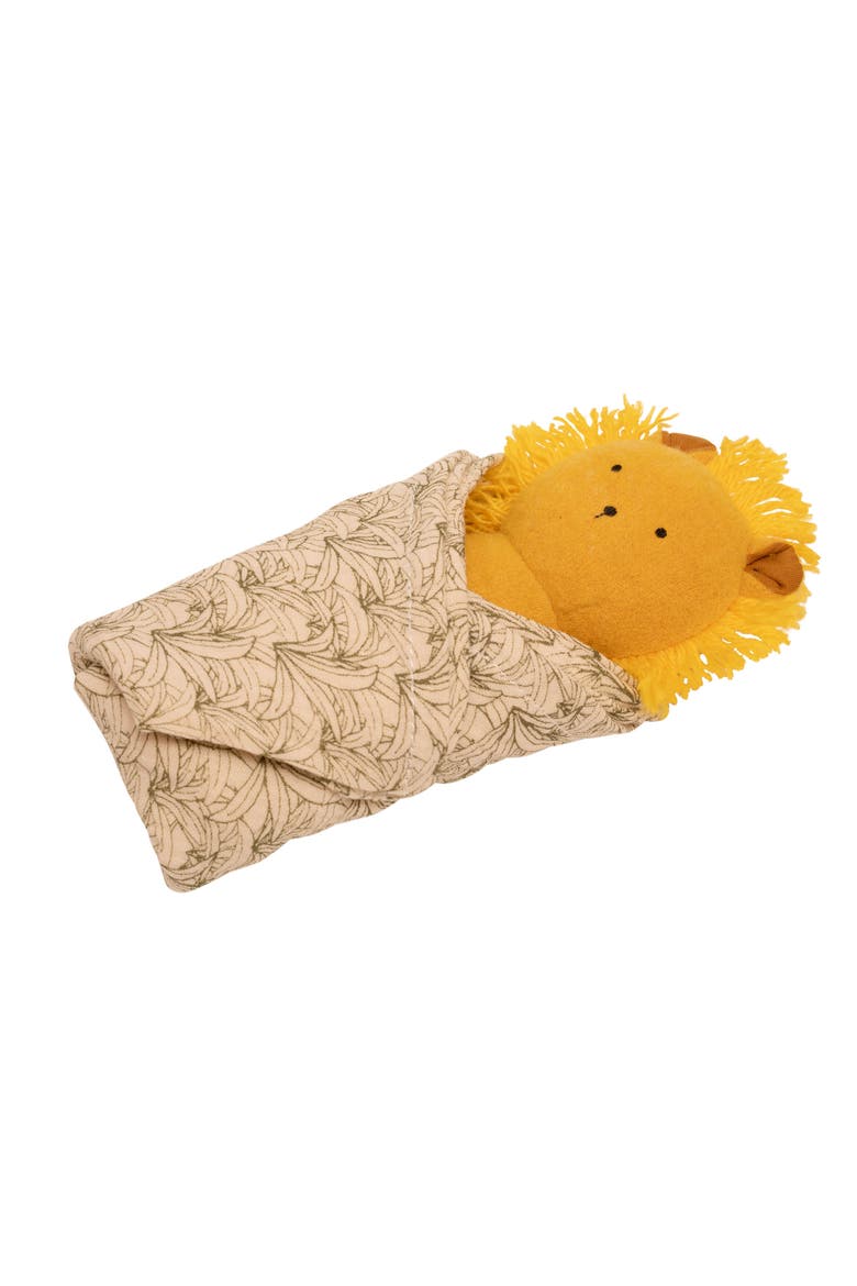 Embroidered Plush Lion Baby Rattle, Alternate, color, Yellow