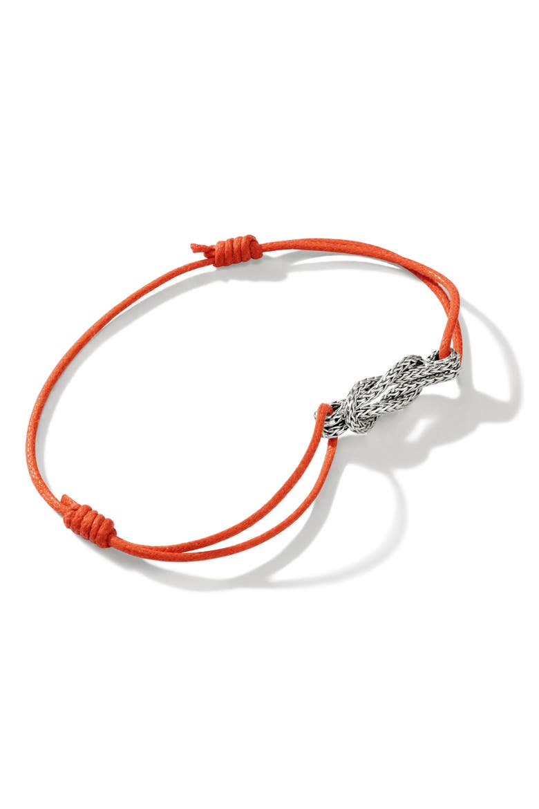 Love Knot Sterling Silver Cord Bracelet, Alternate, color, SILVER