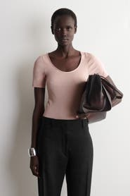 COS Satin-Trimmed Cotton-Jersey T-Shirt