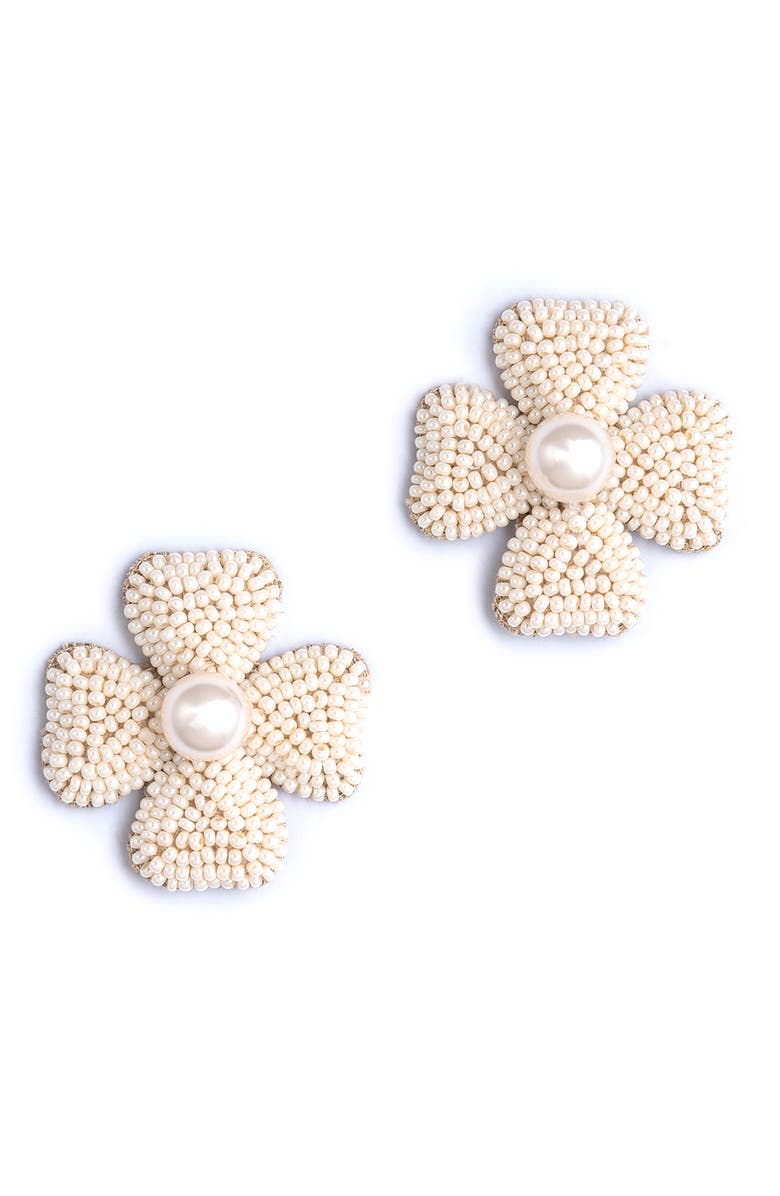 Deepa Gurnani Liora Beaded Flower Drop Earrings, Main, color, 