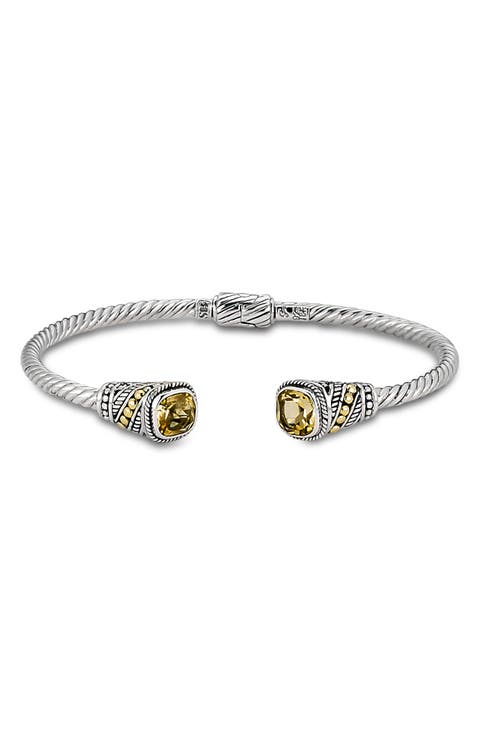 Two-Tone Bangle Cuff Bracelet