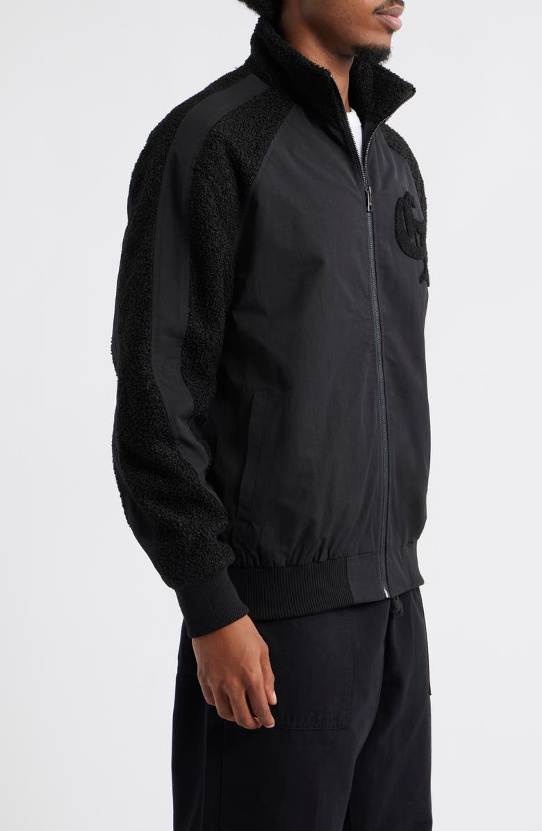 CRIMINAL DAMAGE High Pile Fleece Track Jacket, Alternate, color, Black