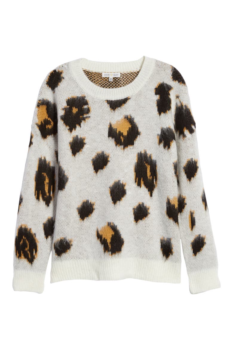 Leopard Pullover, Alternate, color, IVORY