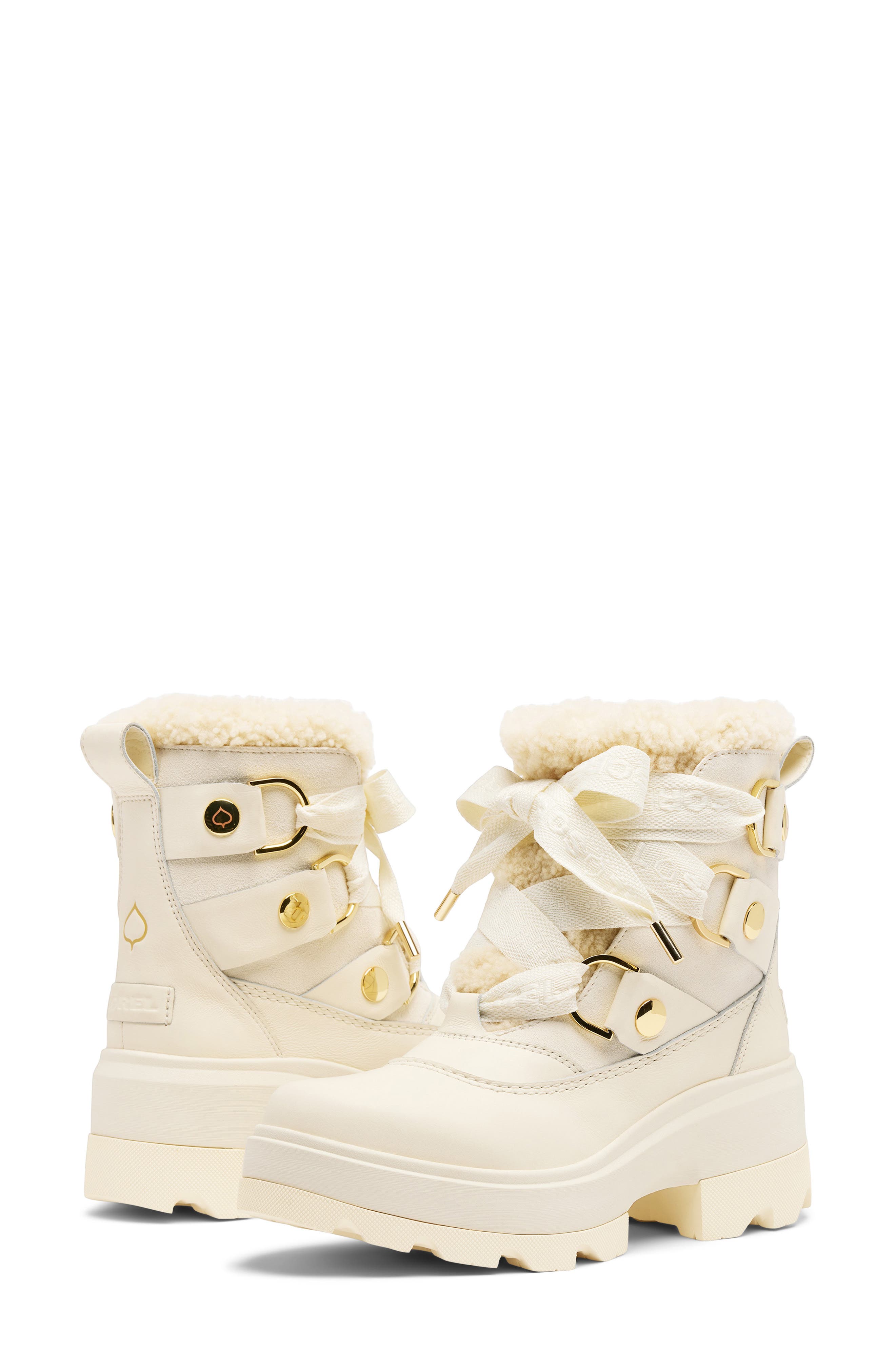 SOREL Joan FRWD<sup>™</sup> Genuine Shearling Trim Waterproof Boot, Alternate, color, Snow/ Sea Salt