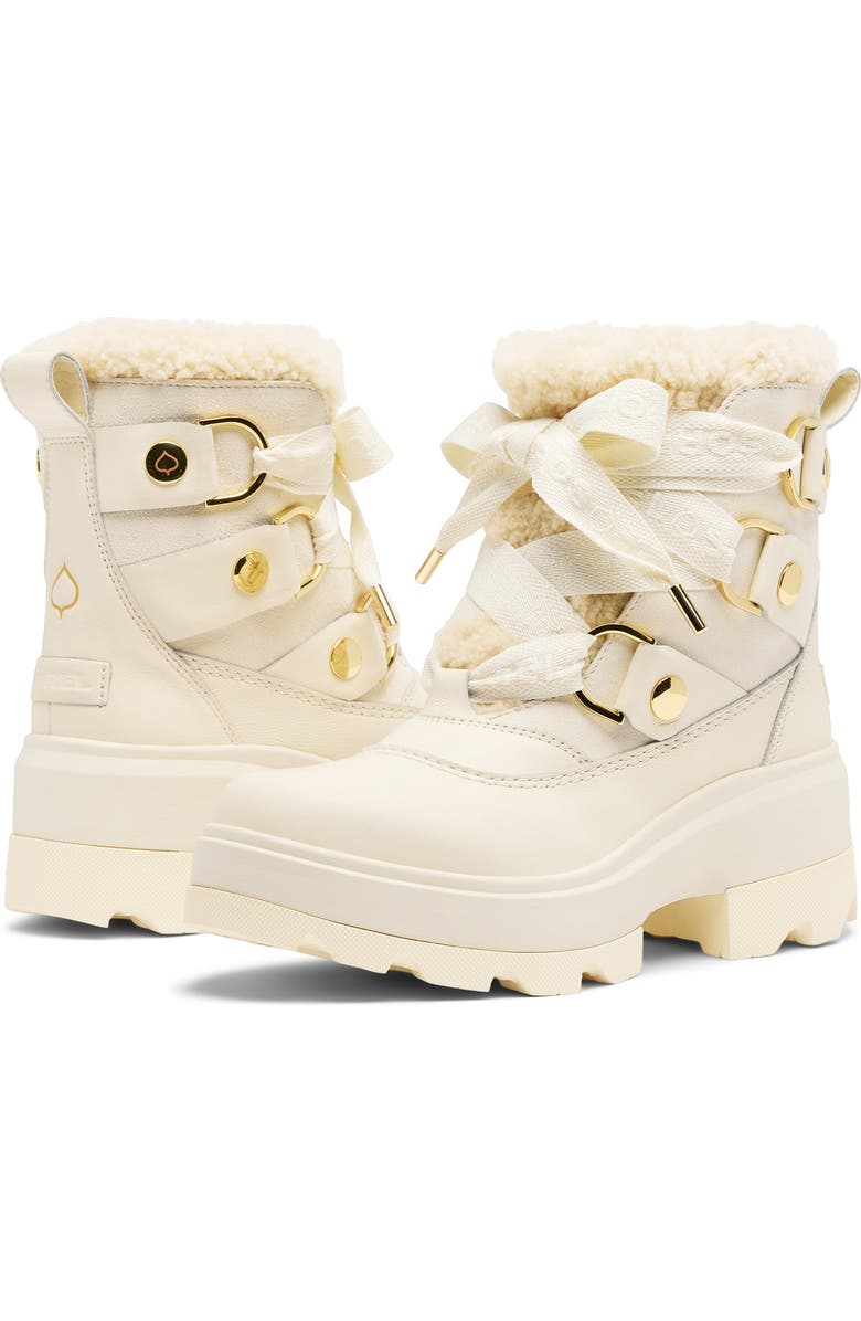 SOREL Joan FRWD<sup>™</sup> Genuine Shearling Trim Waterproof Boot, Alternate, color, Snow/ Sea Salt