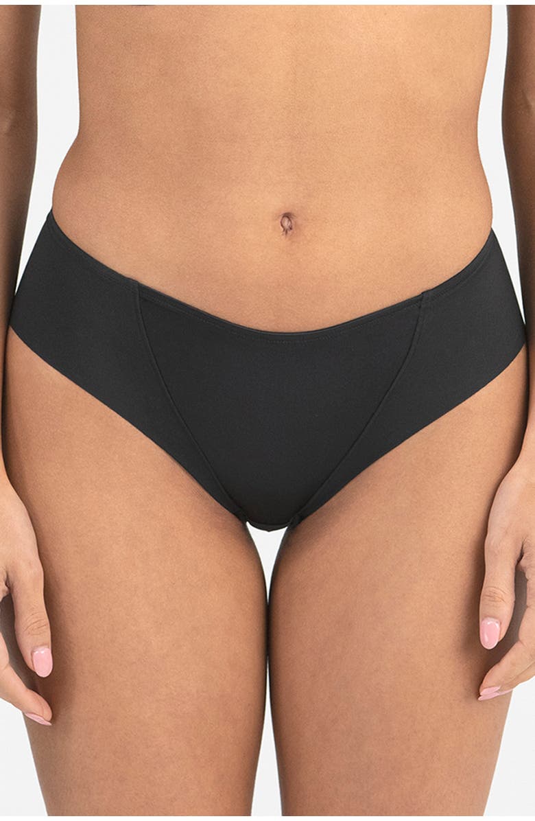 Dominique Intimates Bianca Laser Cut Bonded Brief, Main, color, Black