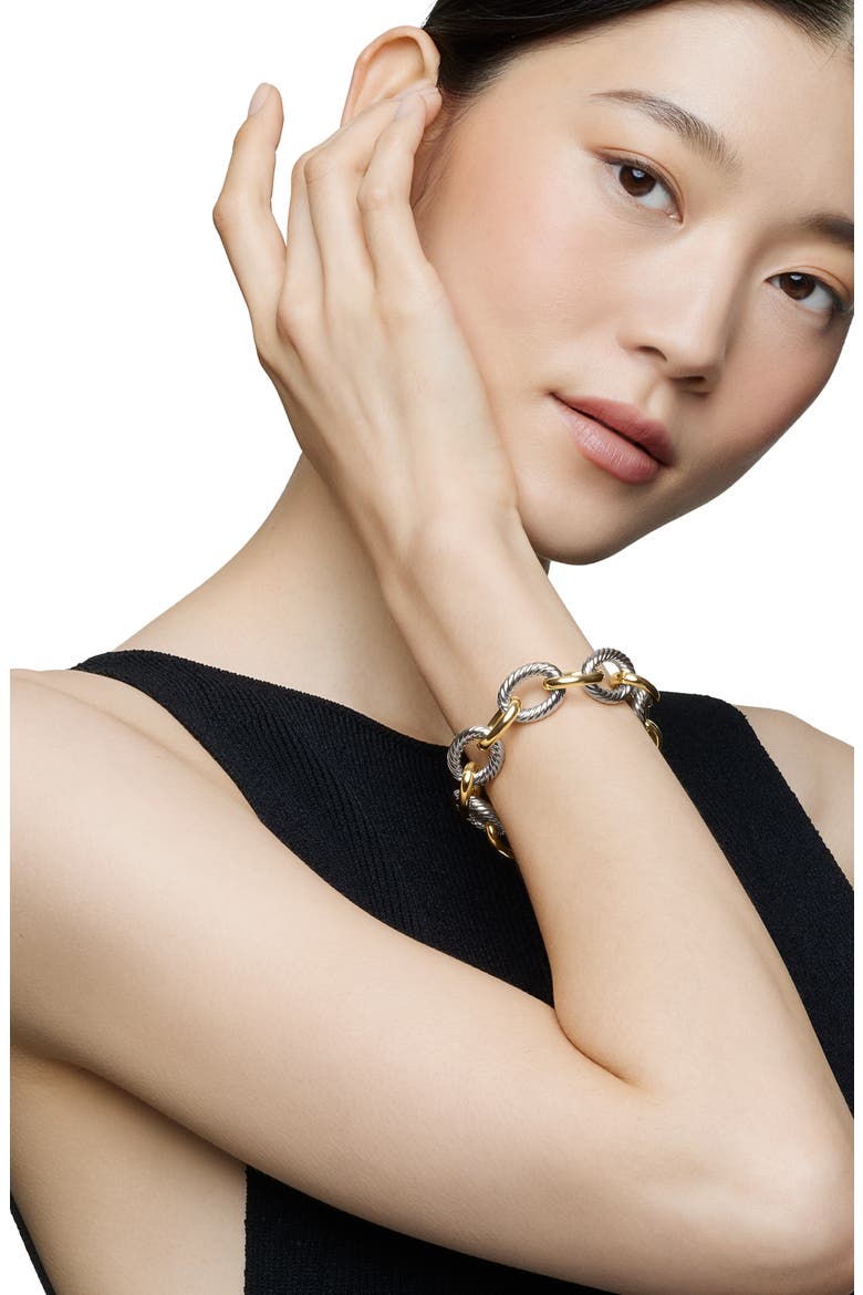 Oval Extra Large Link Bracelet with Gold, Alternate, color, TWO TONE