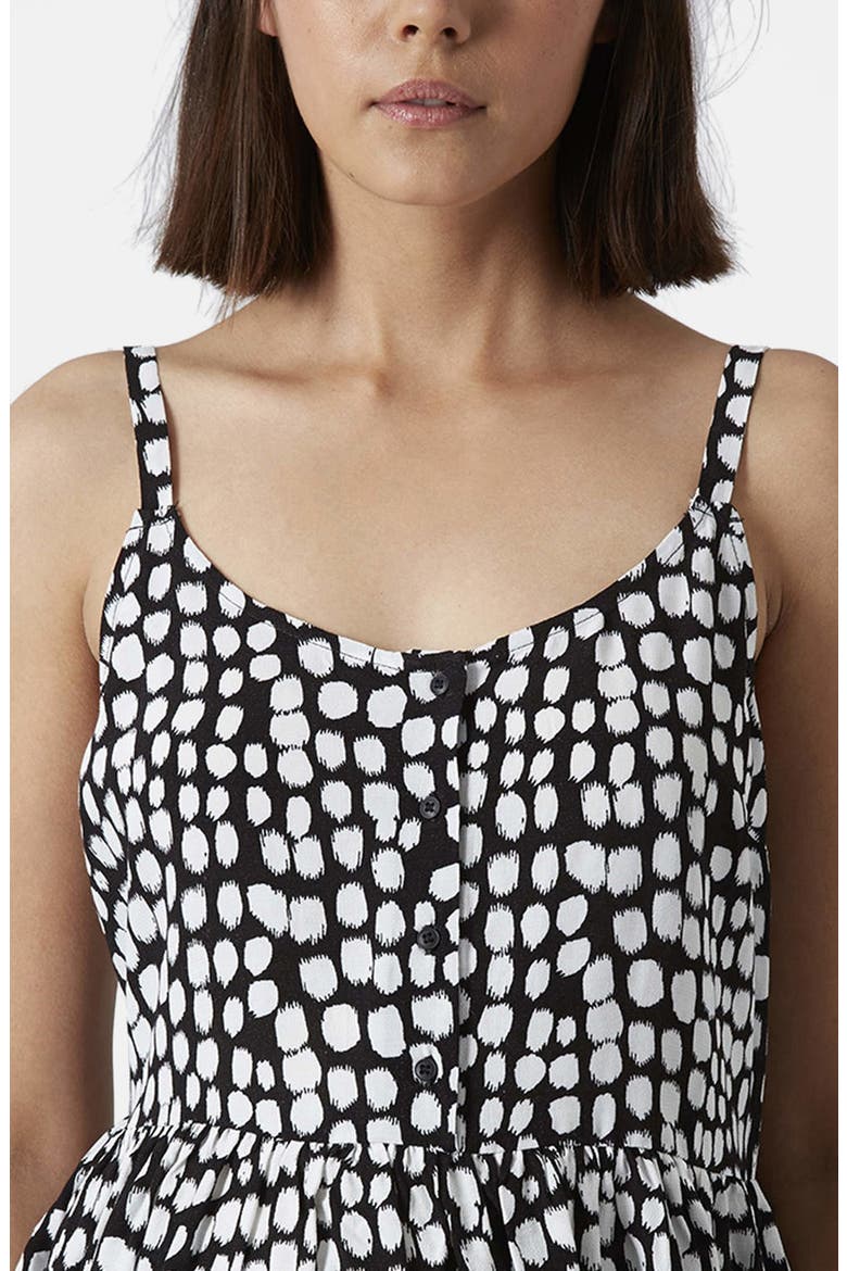 'Smudge Spot' Tiered Maternity Camisole, Alternate, color, BLACK