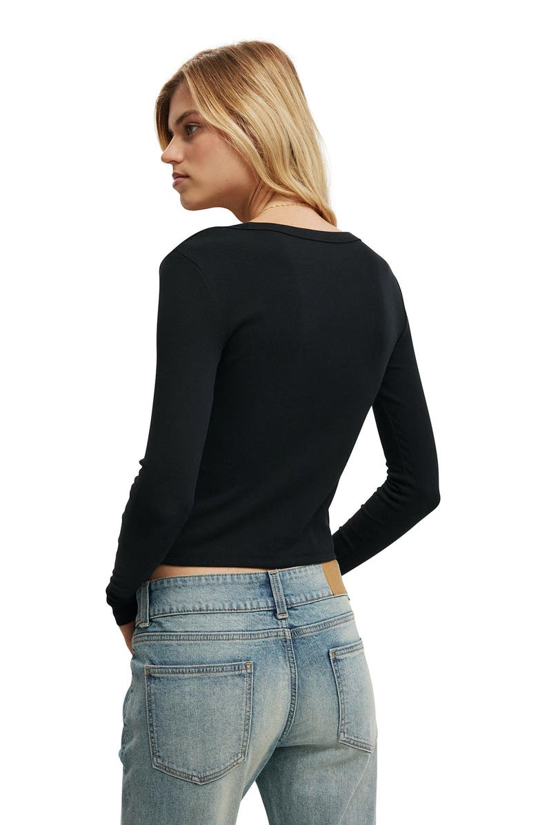 Cotton On Women's Goldie Rib V Neck Long Sleeve, Alternate, color, 