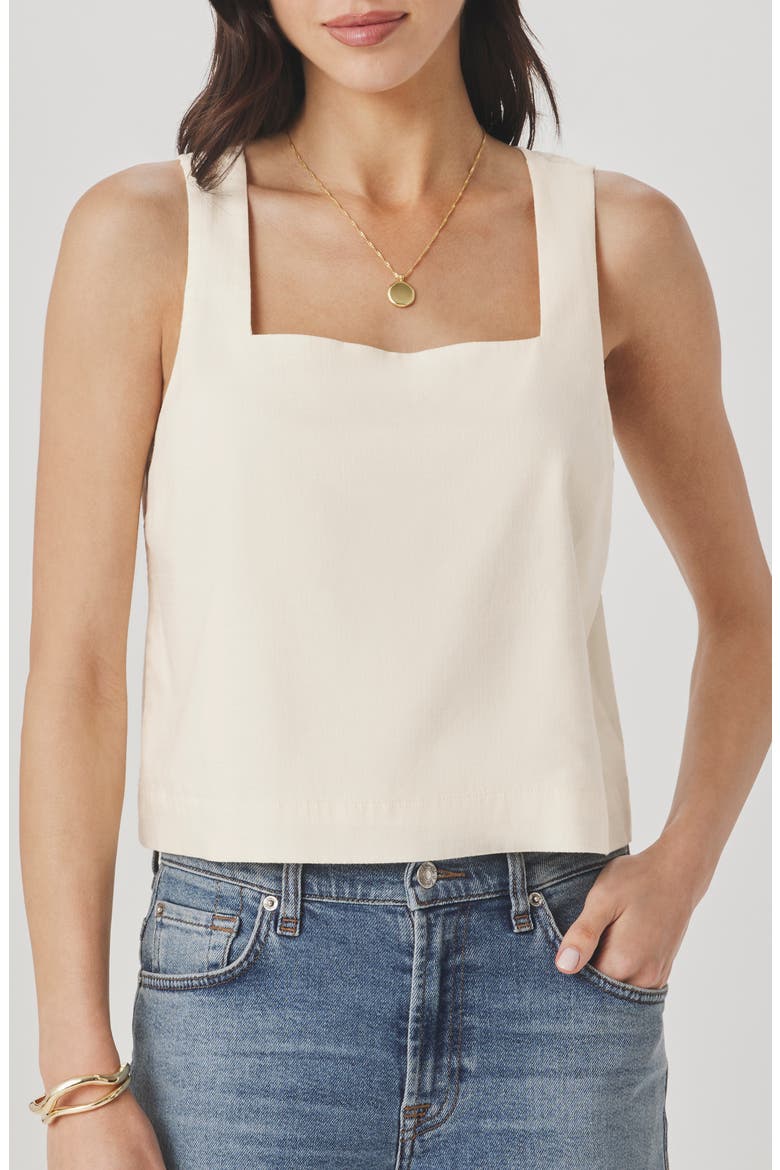 Valerie Square Neck Crop Tank, Main, color, SHELL WHITE