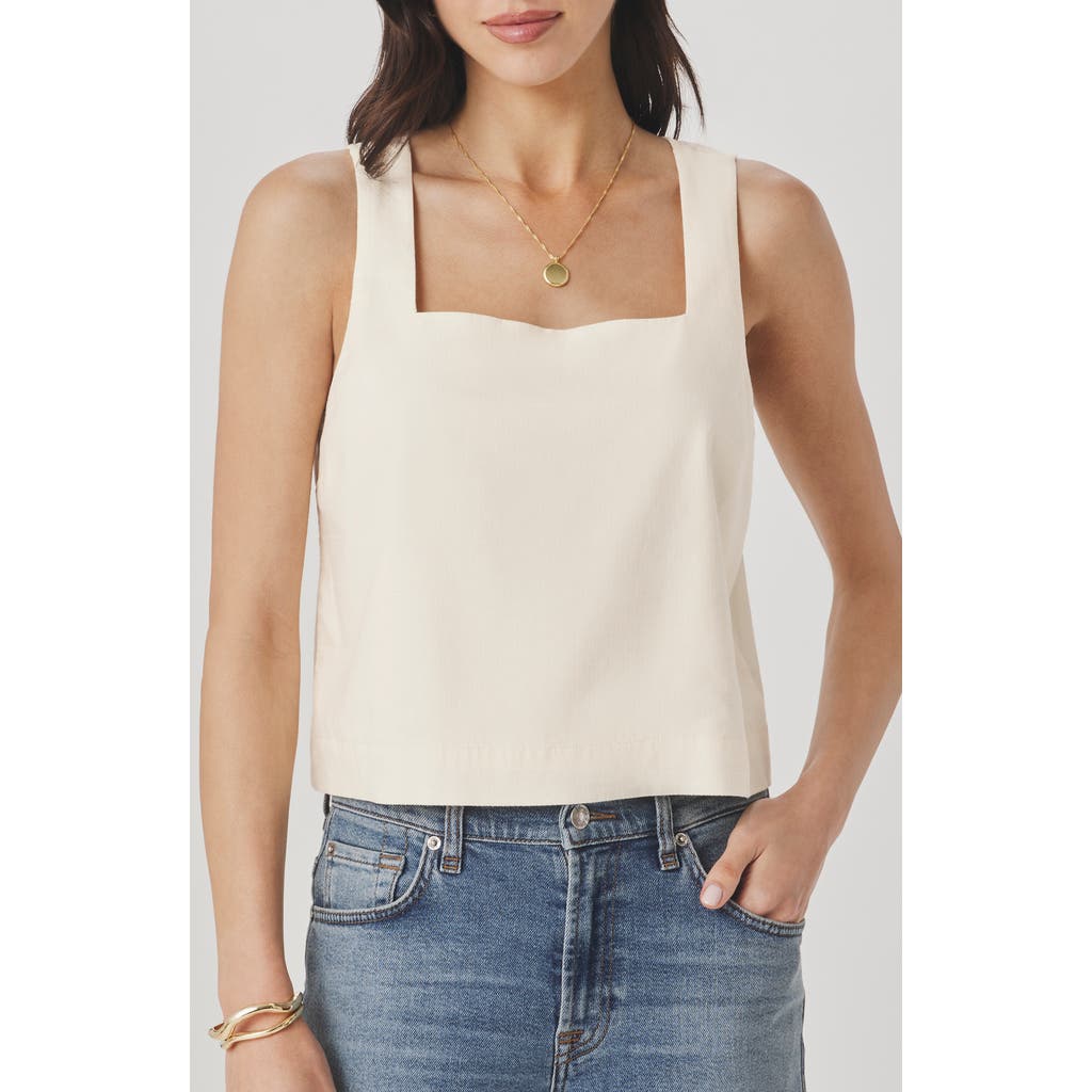Splendid Valerie Square Neck Crop Tank In White