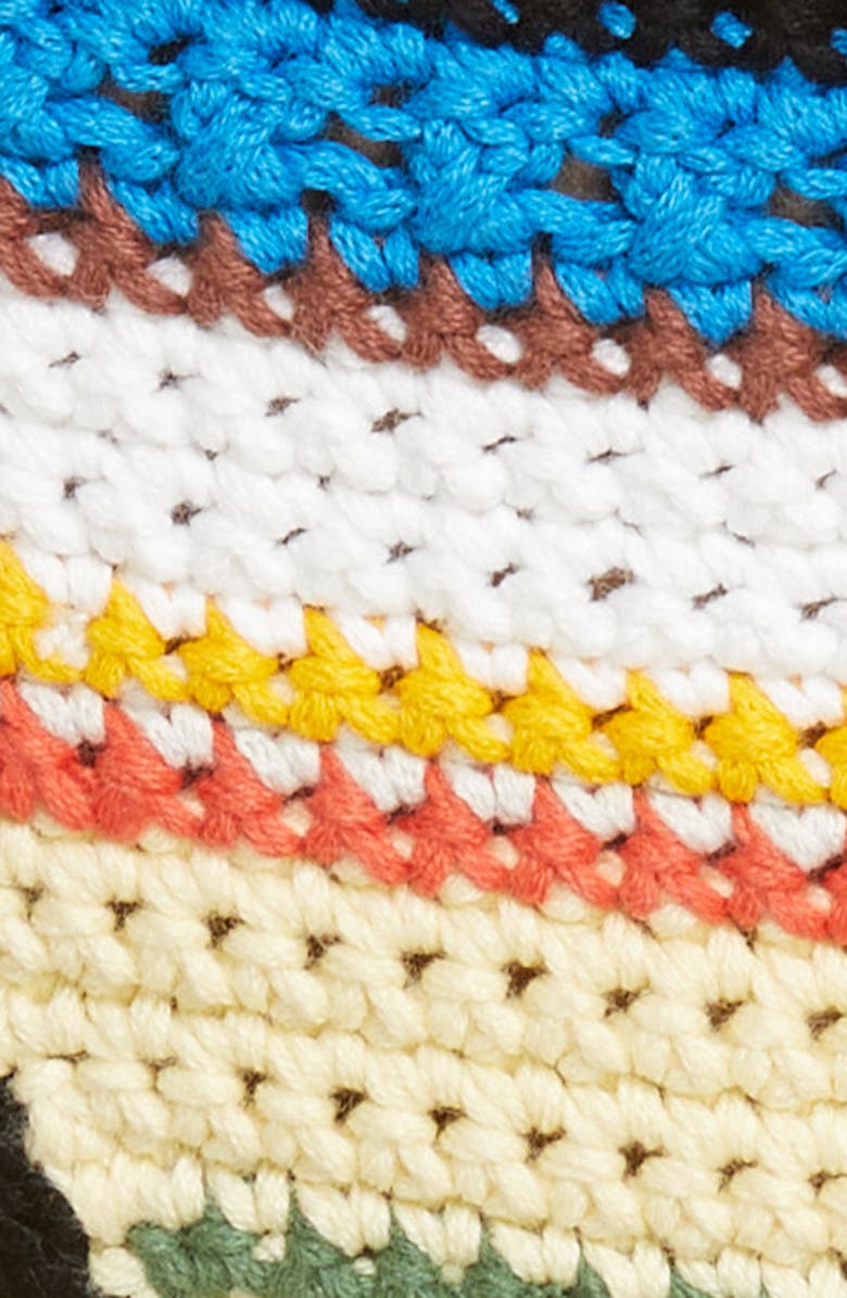 Ganni Stripe Crochet Bikini Bottoms, Alternate, color, 